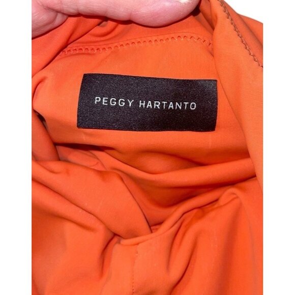 PEGGY HARTANTO Women's Size 4 Orange Cutout Side Tie Swimsuit One Piece READ - Picture 7 of 10